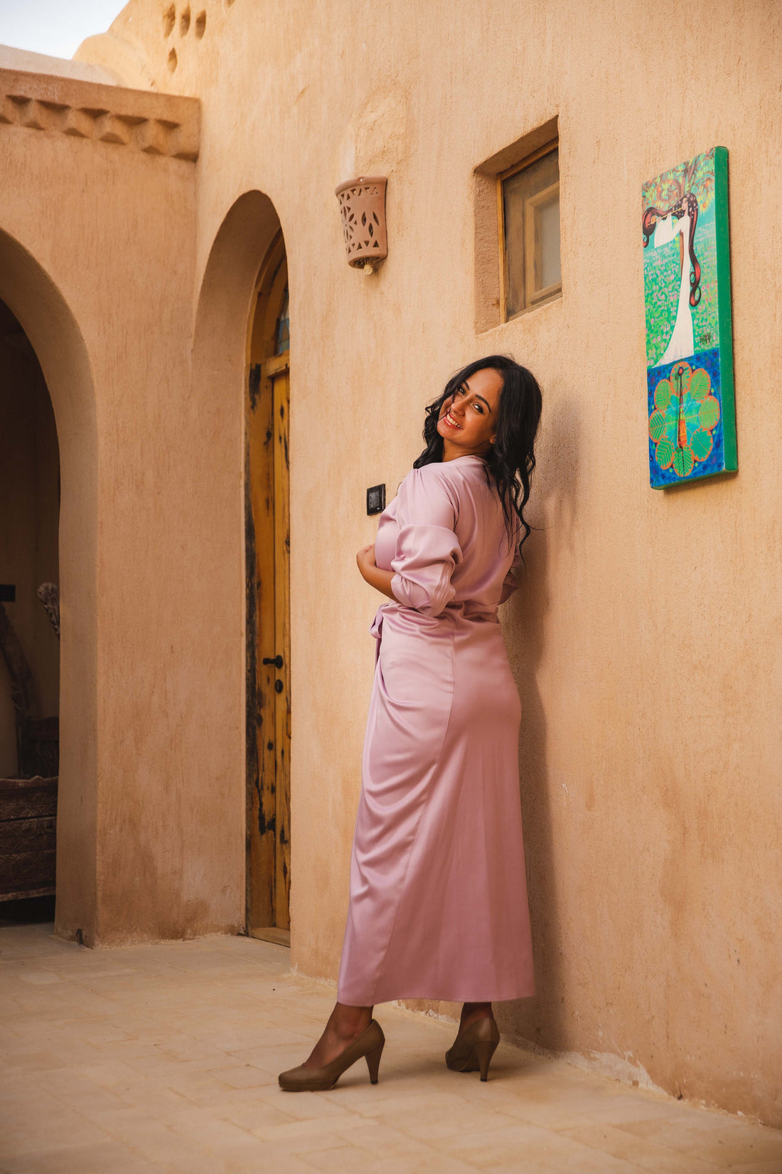 The Royal Satin wrap dress - Kashmir