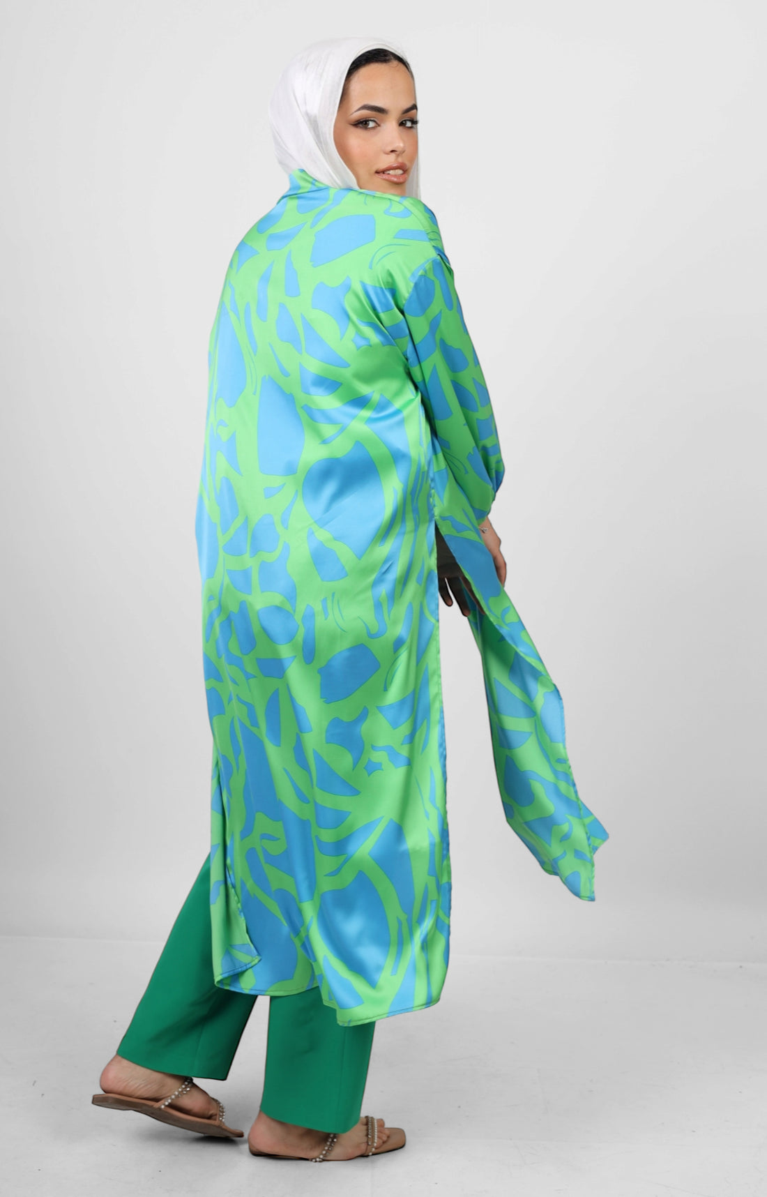 Blossom silk kimono - Green