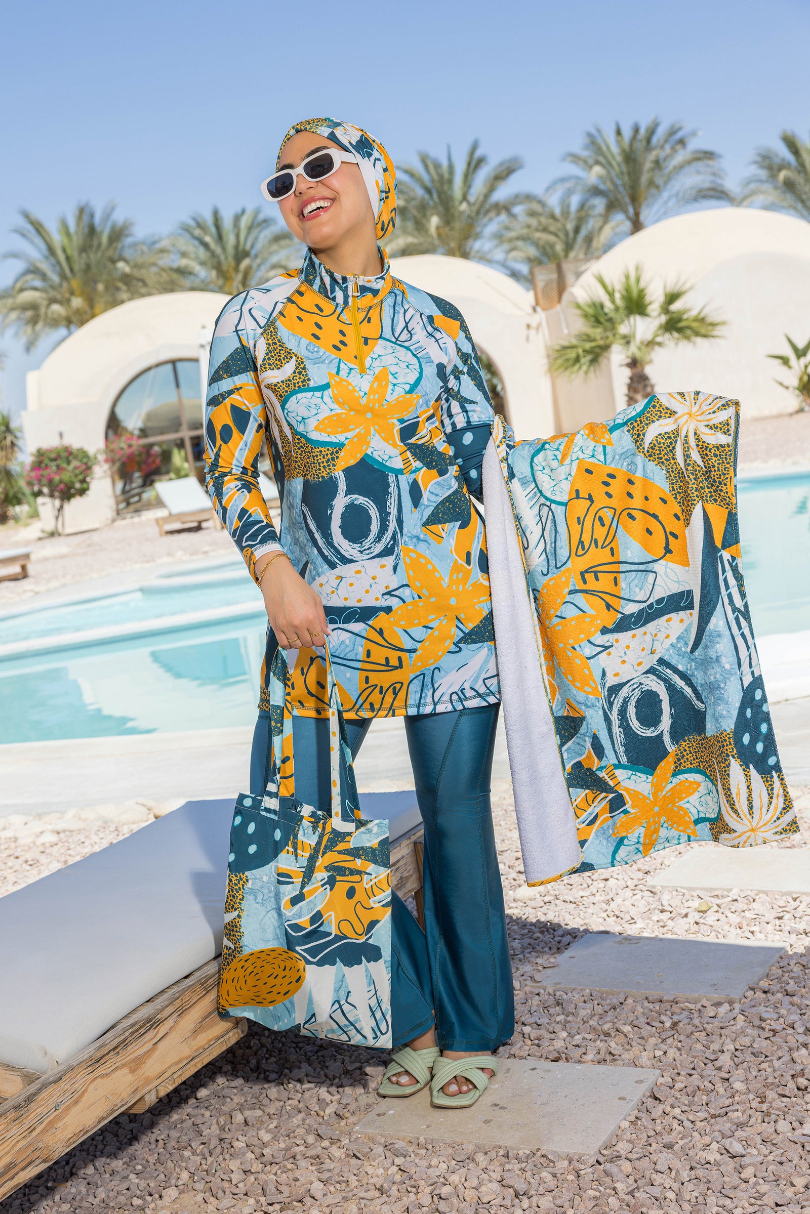 Coral Maze Beach Towel