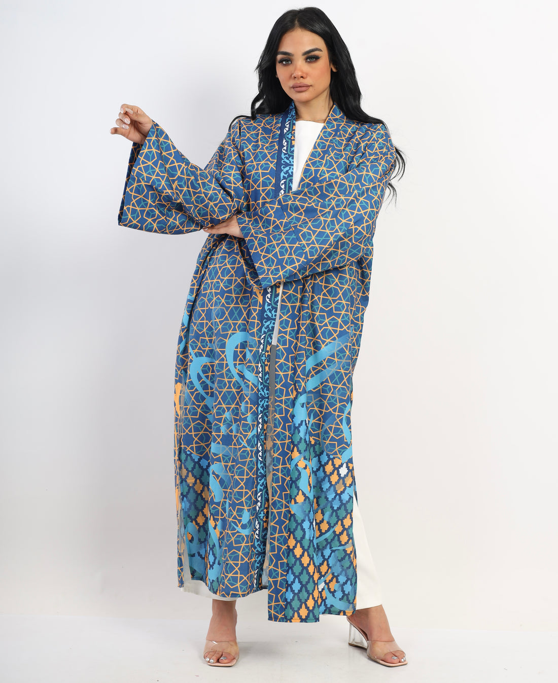 Holy Linen Abaya kimono - blue