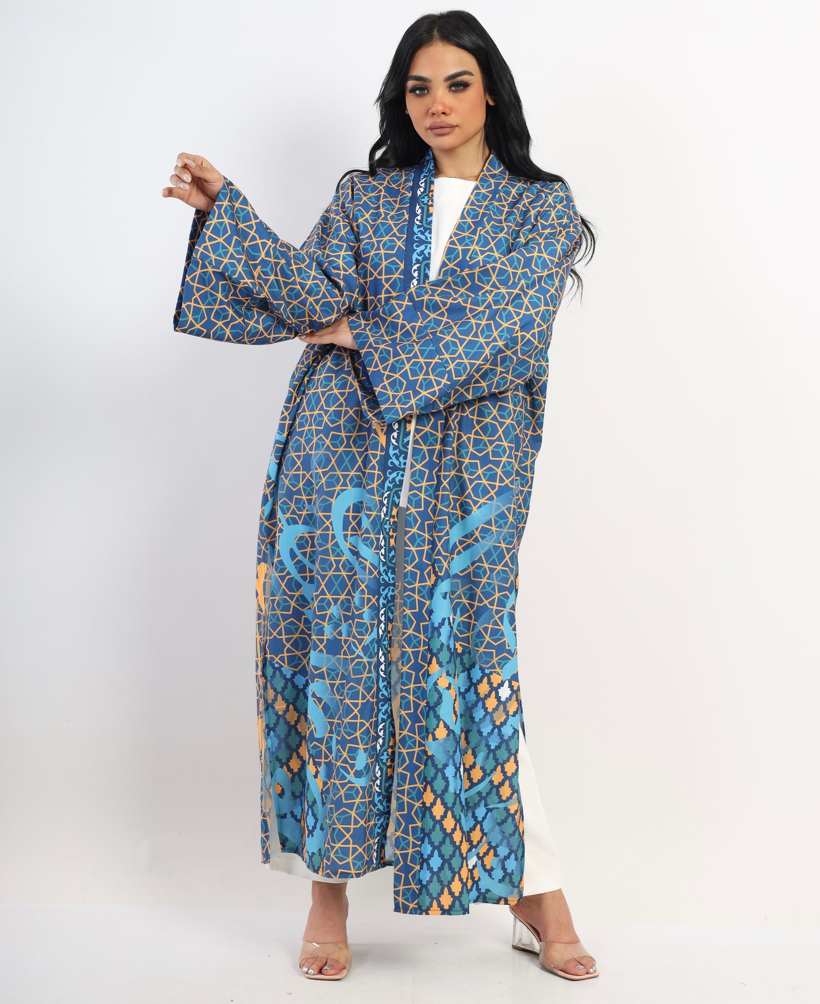 Holy Linen Abaya kimono - blue