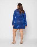 Draped Blazer dress - Blue