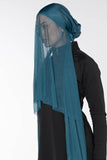 Mystic Teal headpiece with tulle