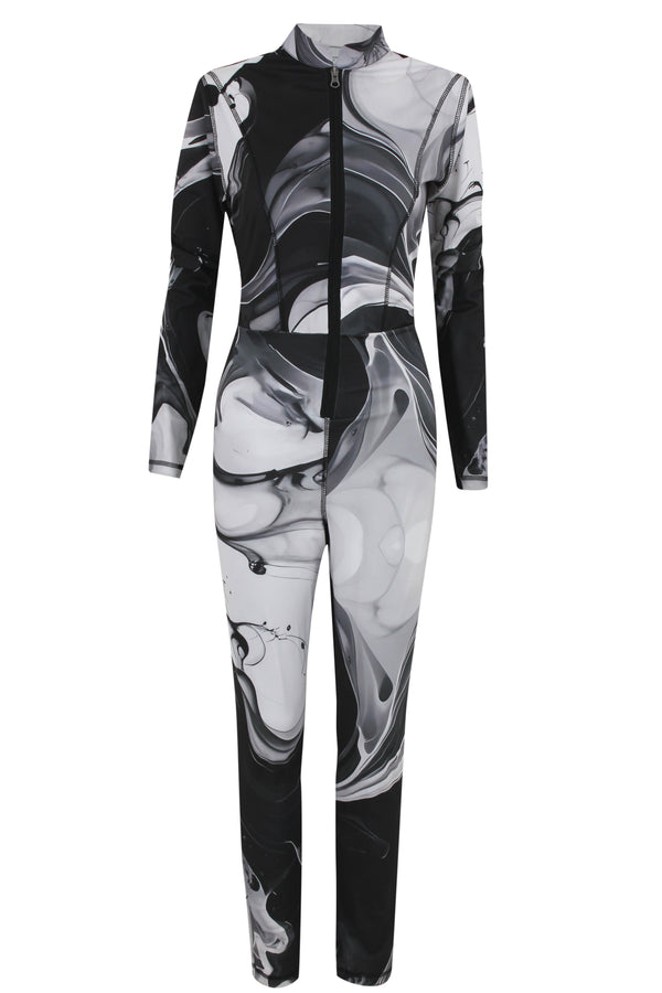 Noir Marble Catsuit