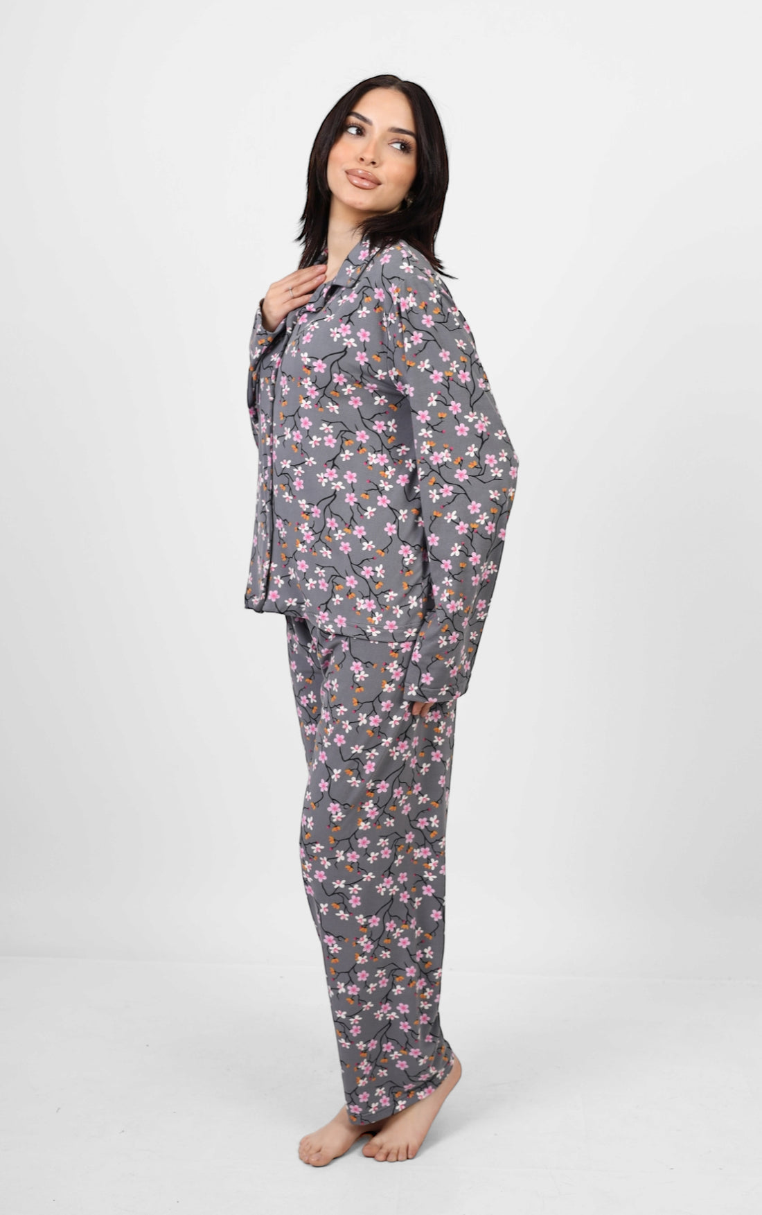 Long Sleeved classic pjs  - Grey