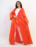 Organza Shimmer Abaya kimono - Orange