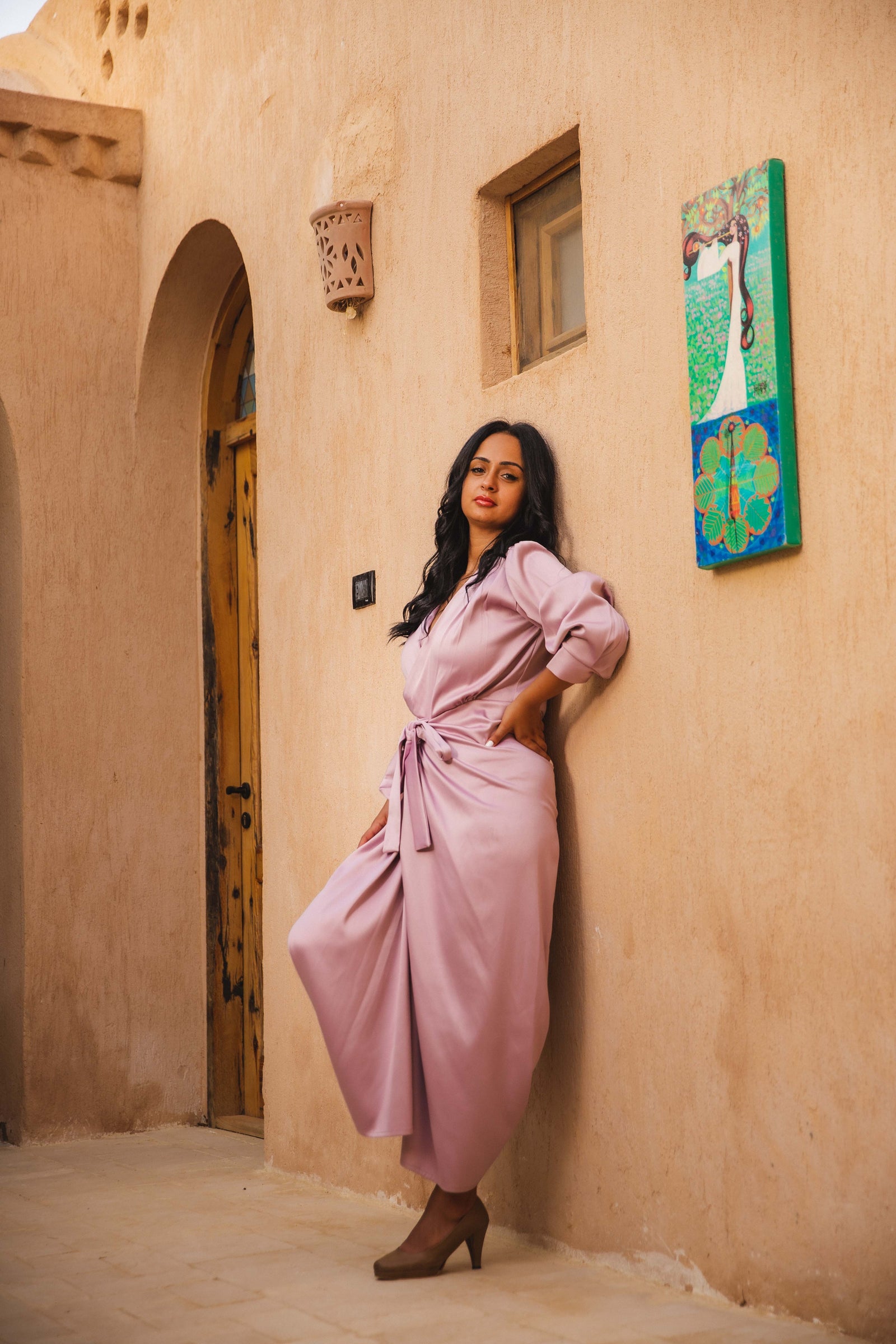 The Royal Satin wrap dress - Kashmir