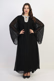 Pleated chiffon dress - Black