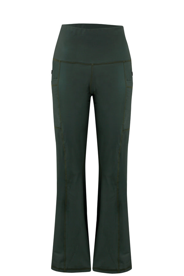 Wide leg pants - army green
