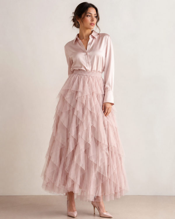 Layered ruffled tulle Skirt