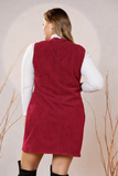 The maroon Pocket Cord Dress