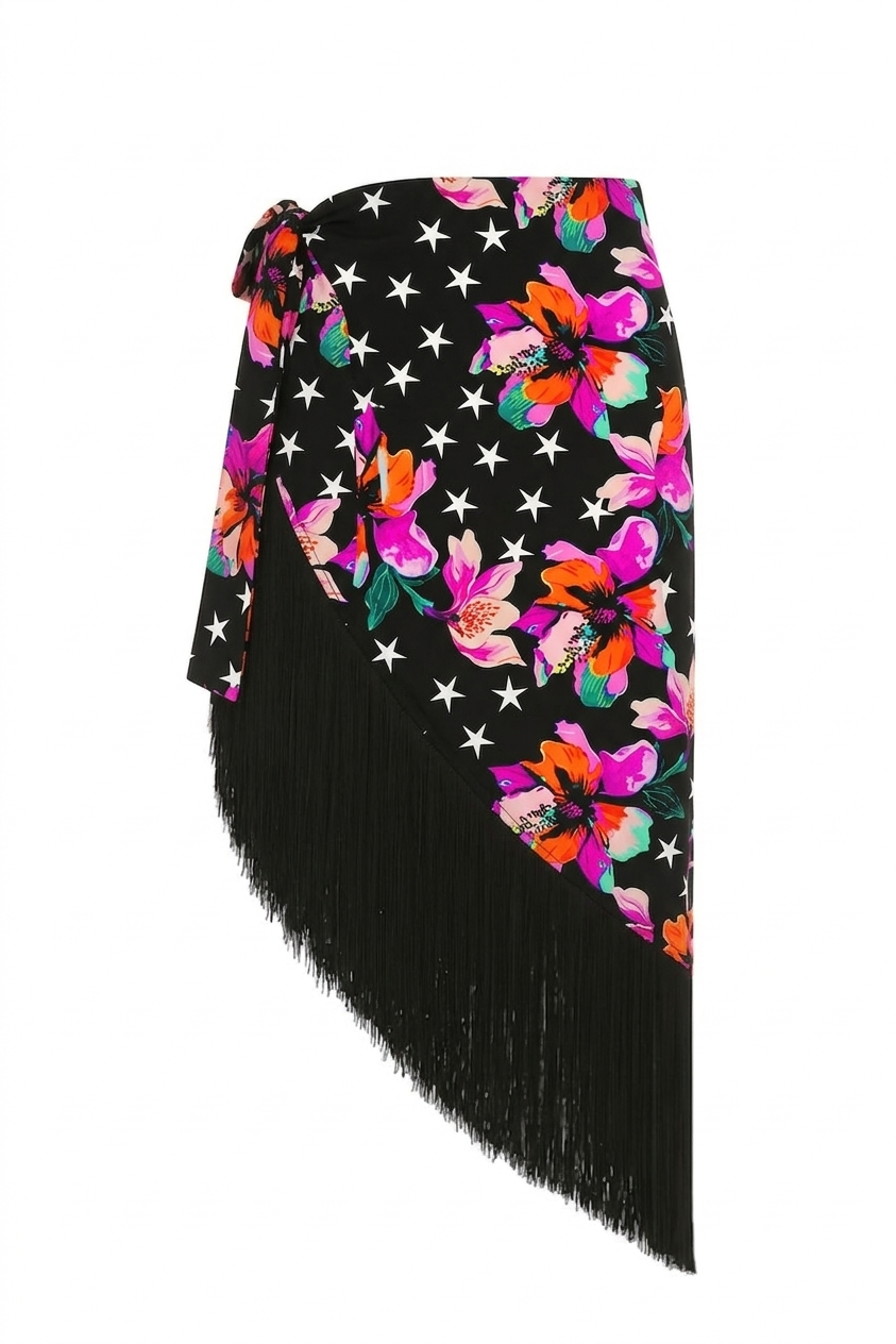 Midnight flora with black fringes