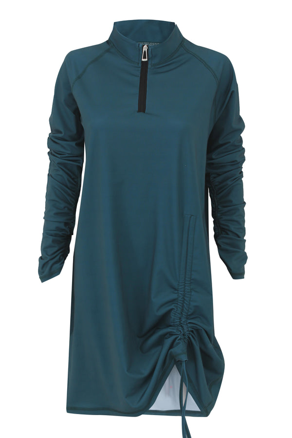 Teal Ruched Swim Top