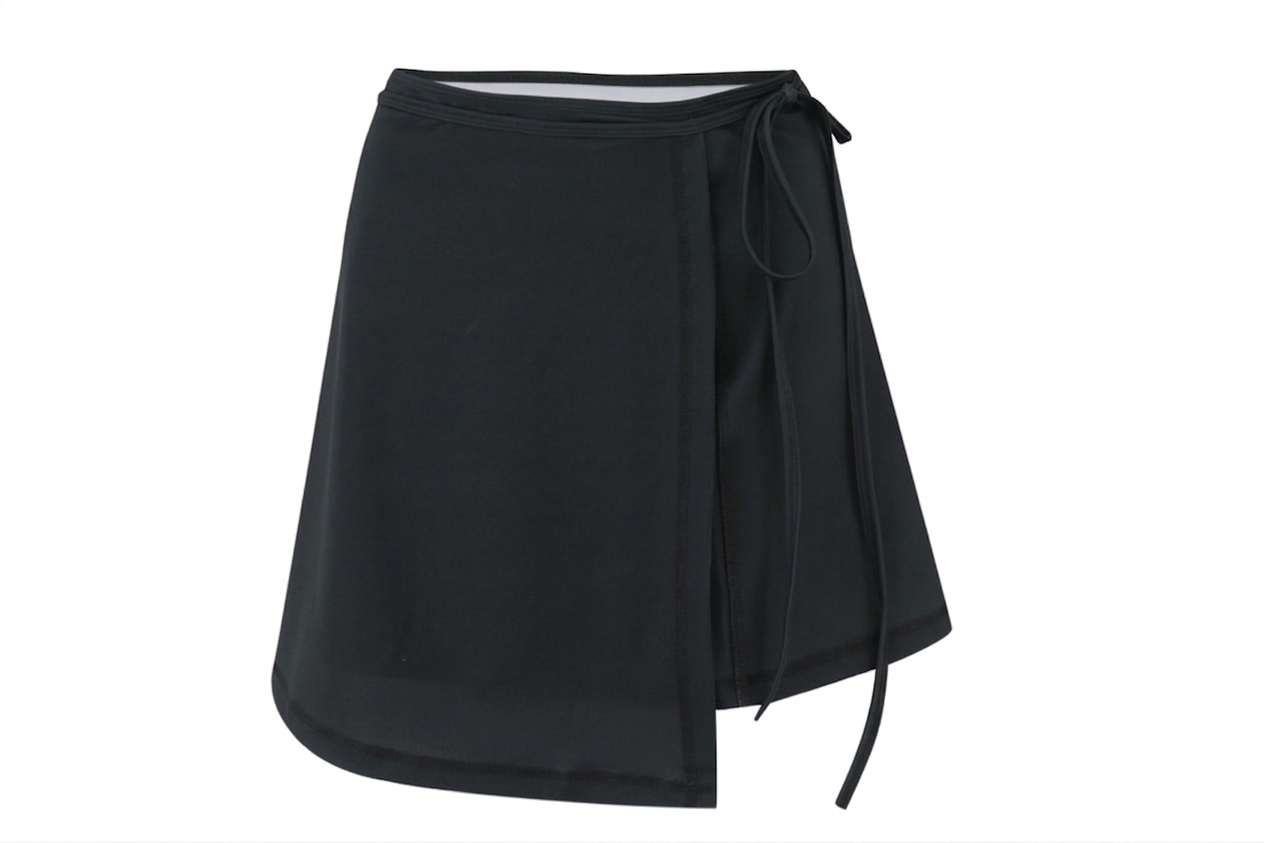 Wrap skirt swimsuit cover up - Black