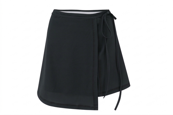 Wrap skirt swimsuit cover up - Black