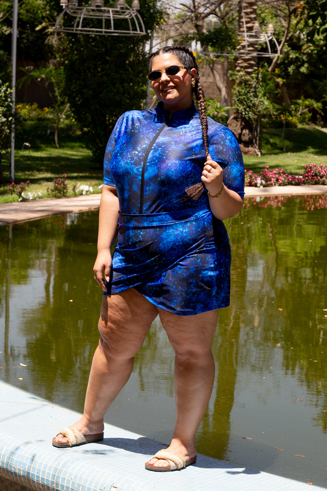 Galaxy skirt cover up - BLue