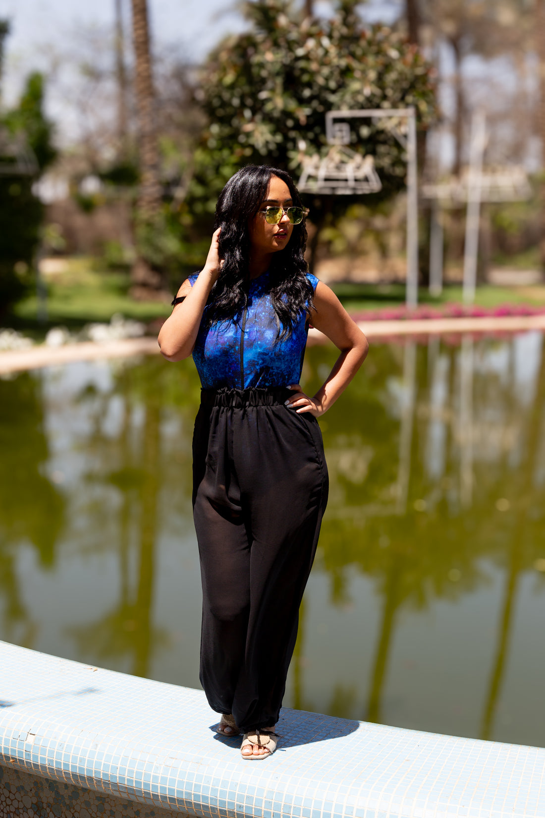 Diva chiffon pants - Black