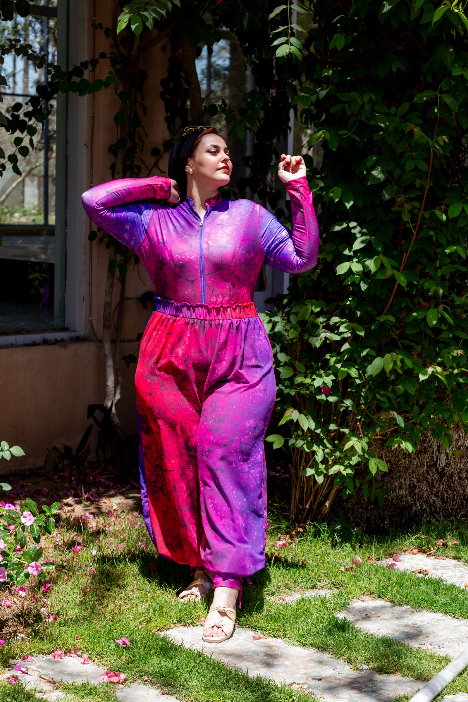 PInk thunder chiffon pants- Fuschia