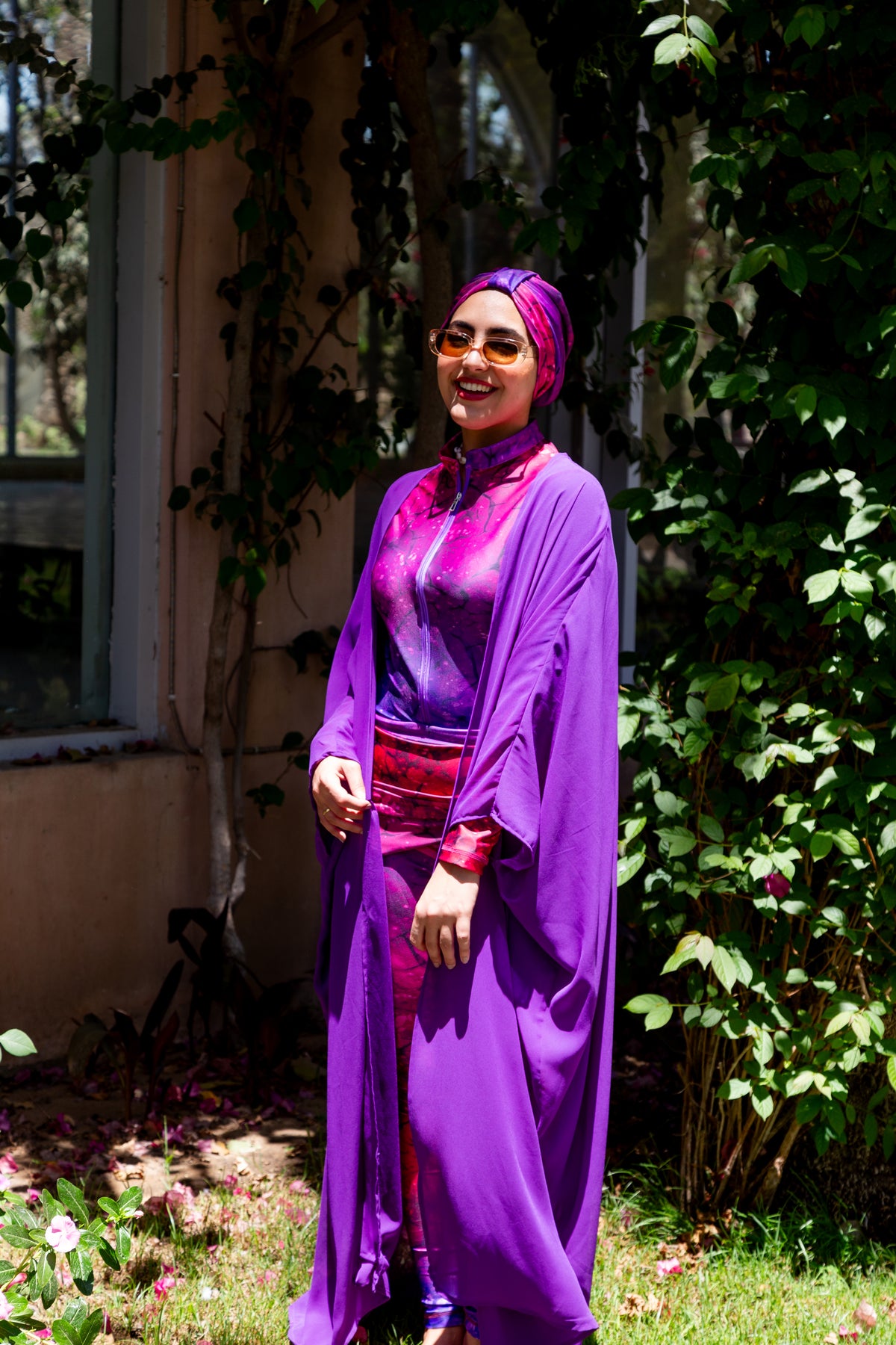 Blossom Chiffon Kimono- Purple