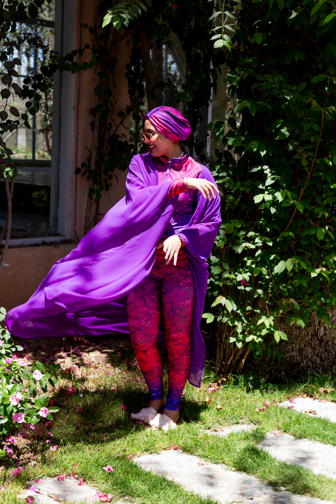 Blossom Chiffon Kimono- Purple