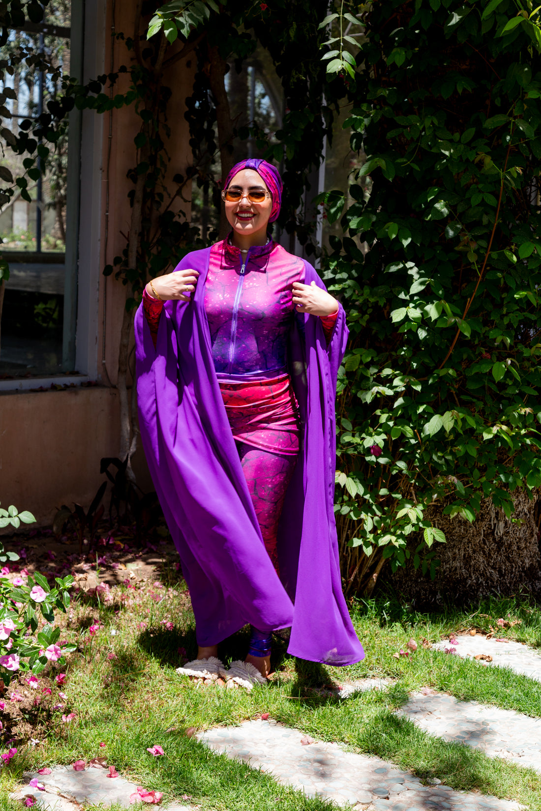 Blossom Chiffon Kimono- Purple