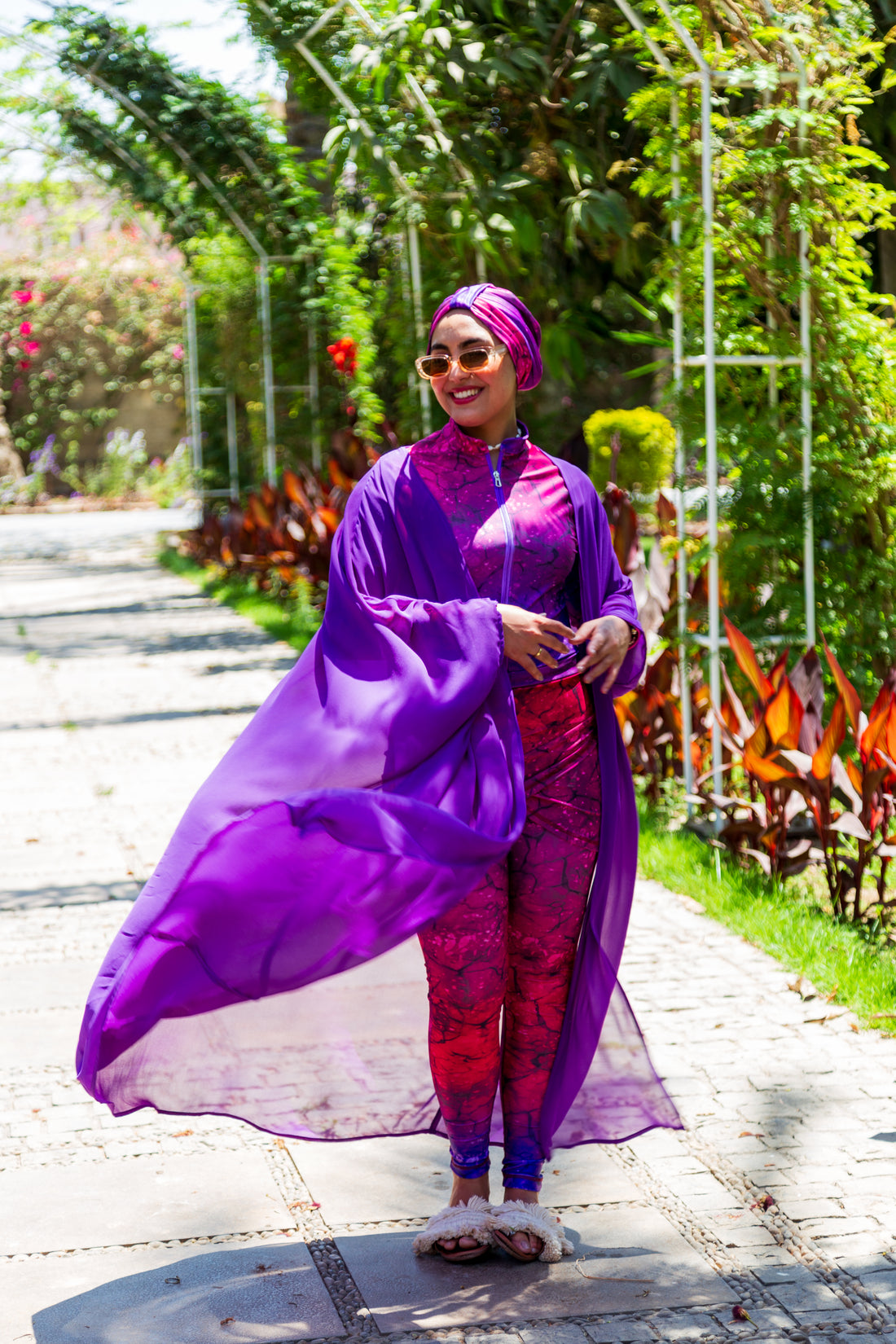 Blossom Chiffon Kimono- Purple
