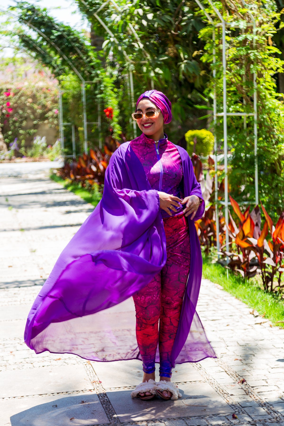 Blossom Chiffon Kimono- Purple