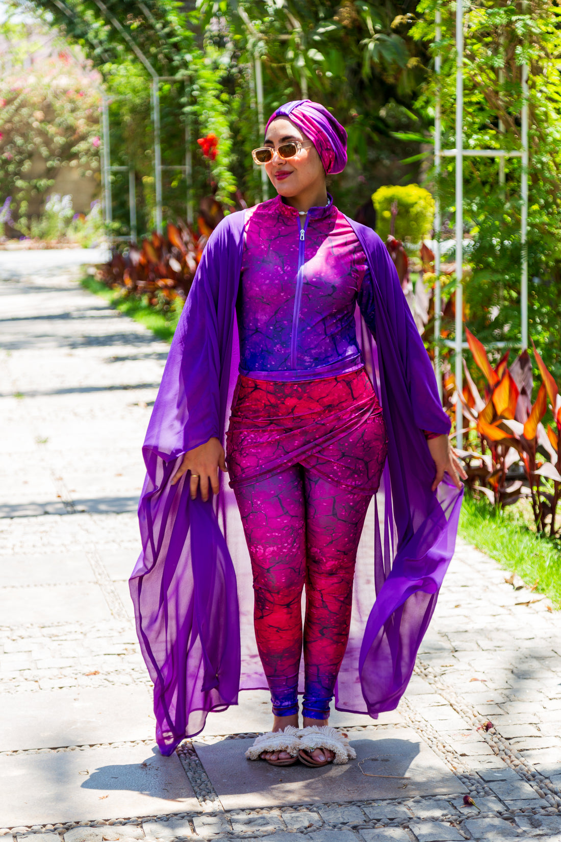 PInk thunder Basic Burkini - Fuschia