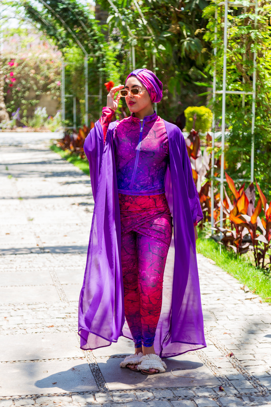 PInk thunder Basic Burkini - Fuschia