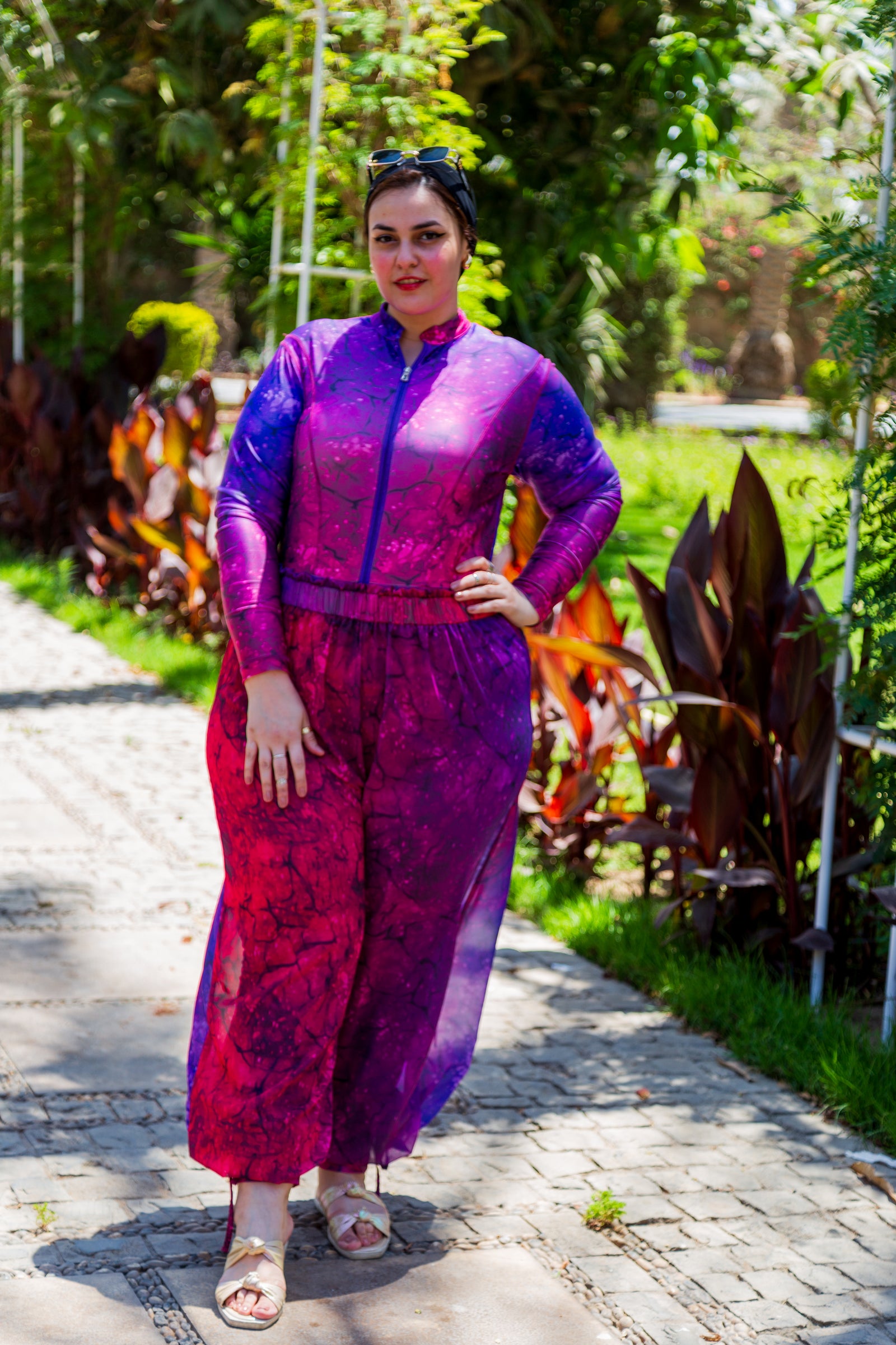 PInk thunder chiffon pants- Fuschia