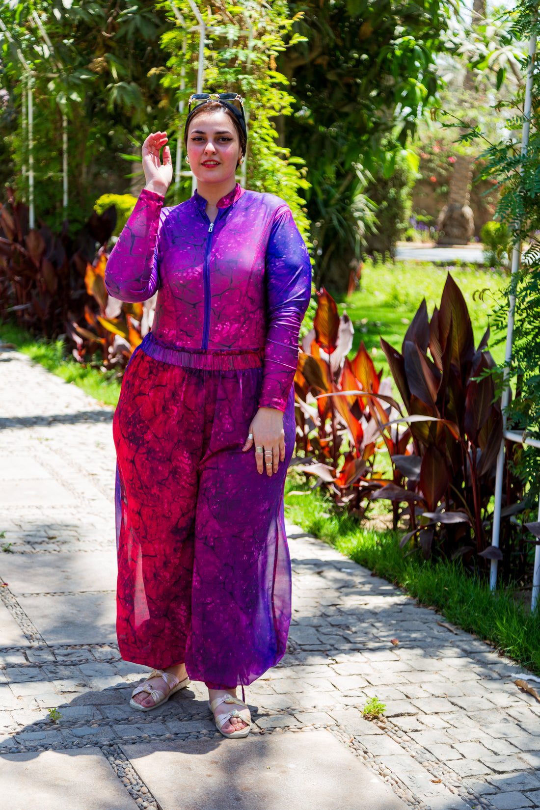 PInk thunder chiffon pants- Fuschia