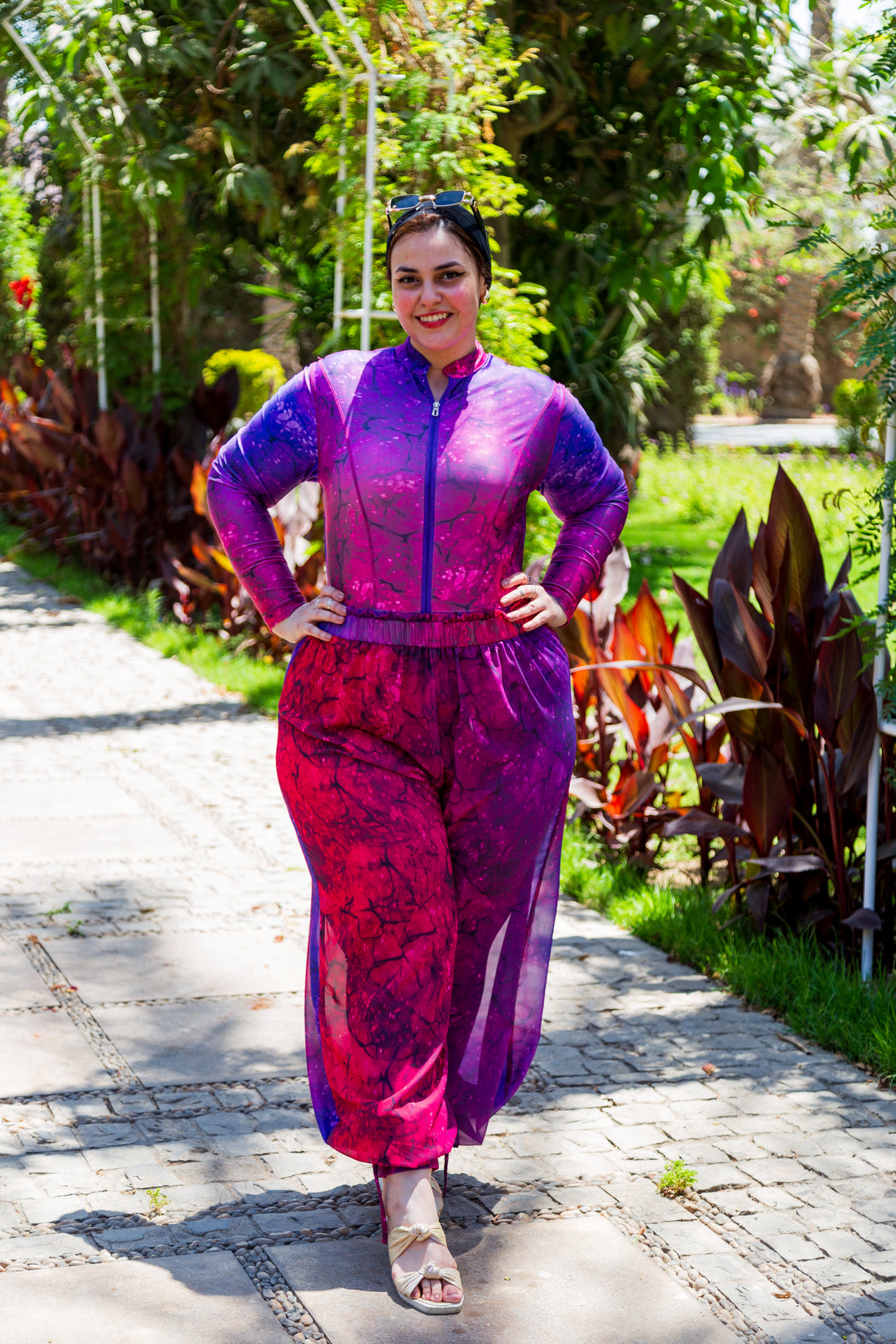 PInk thunder chiffon pants- Fuschia