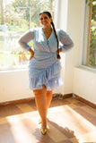 Ruffled Chiffon Dress - Baby blue