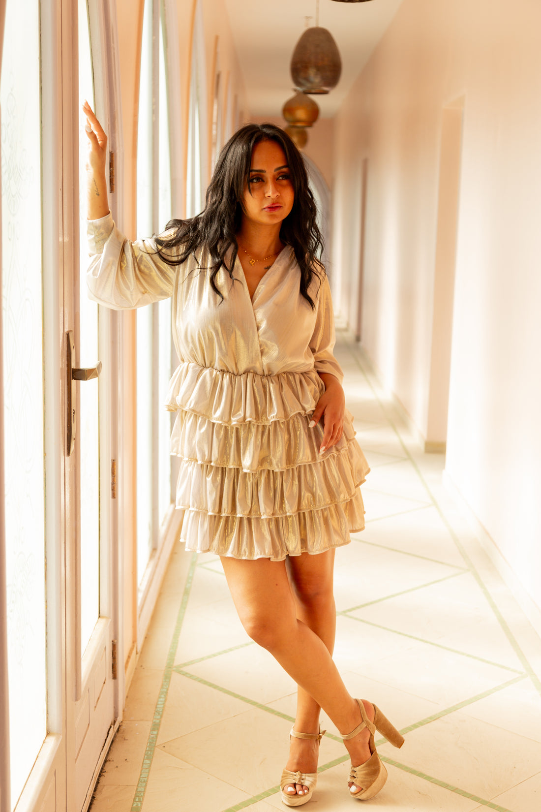 Disco Baby ruffled Dress - white