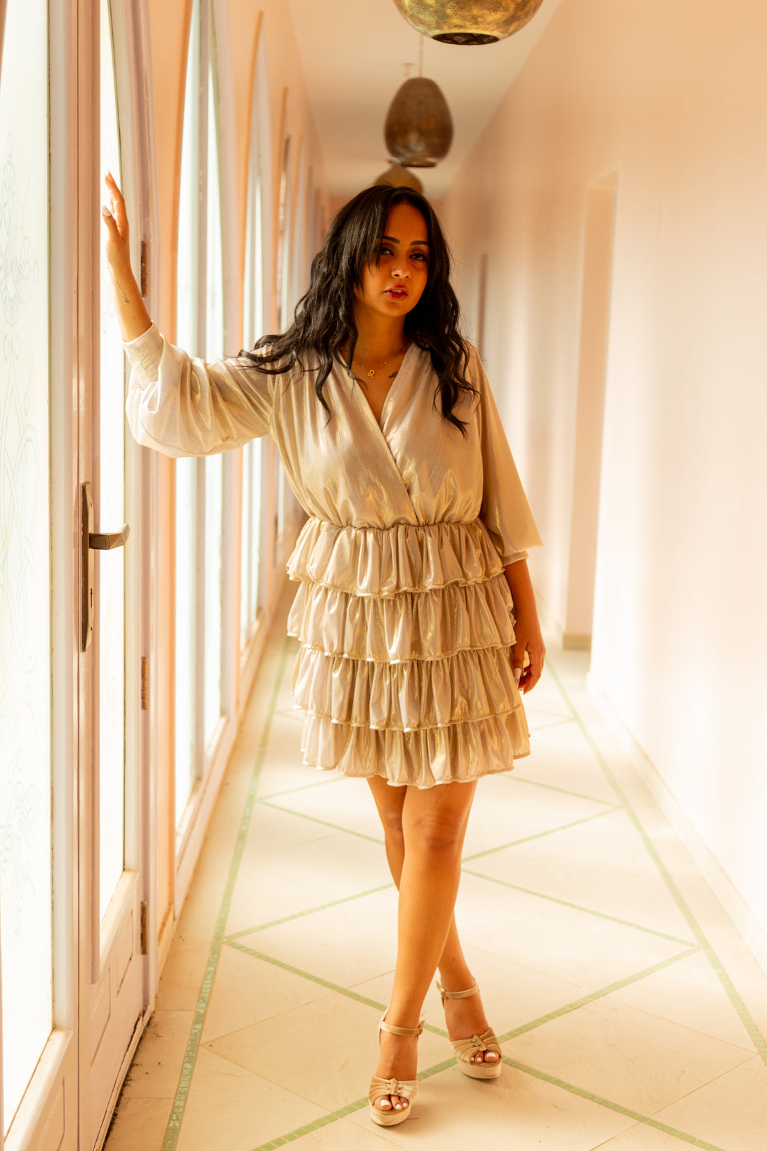 Disco Baby ruffled Dress - white