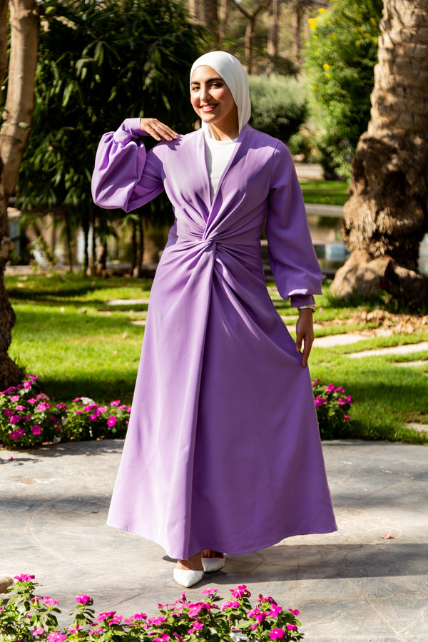 Front Twist Maxi Dress -Lavendar