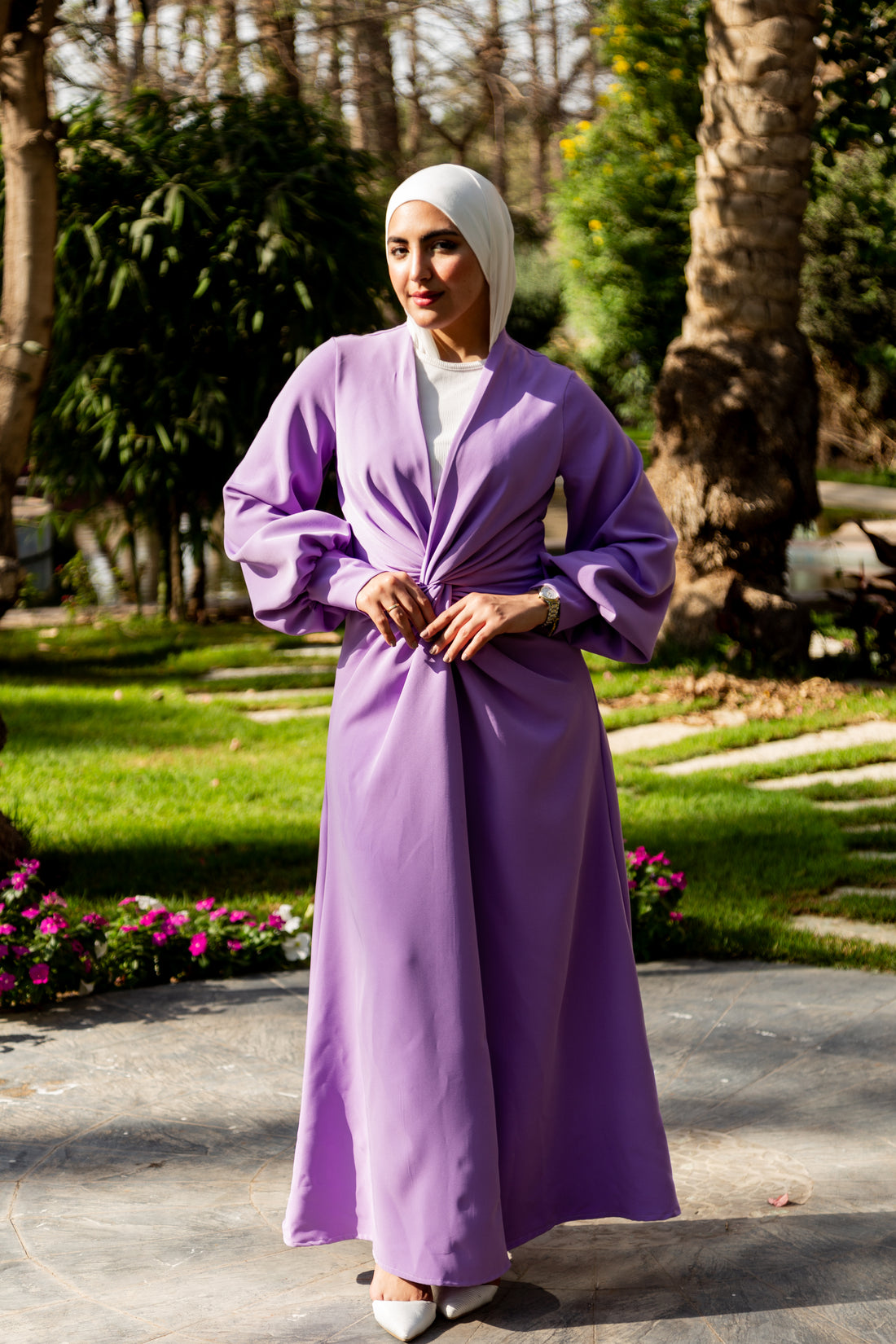 Front Twist Maxi Dress -Lavendar