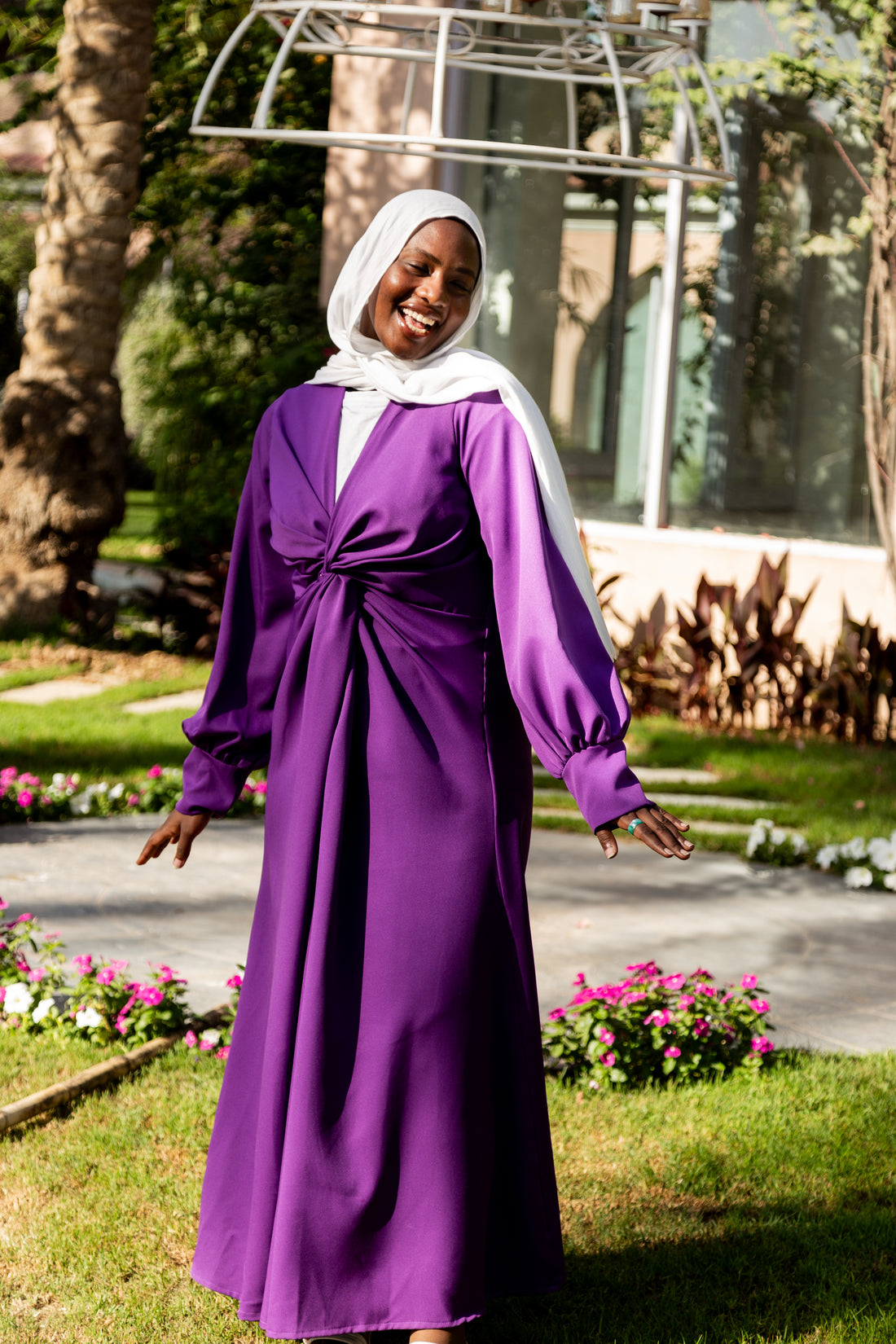 Front Twist Maxi Dress - Purple