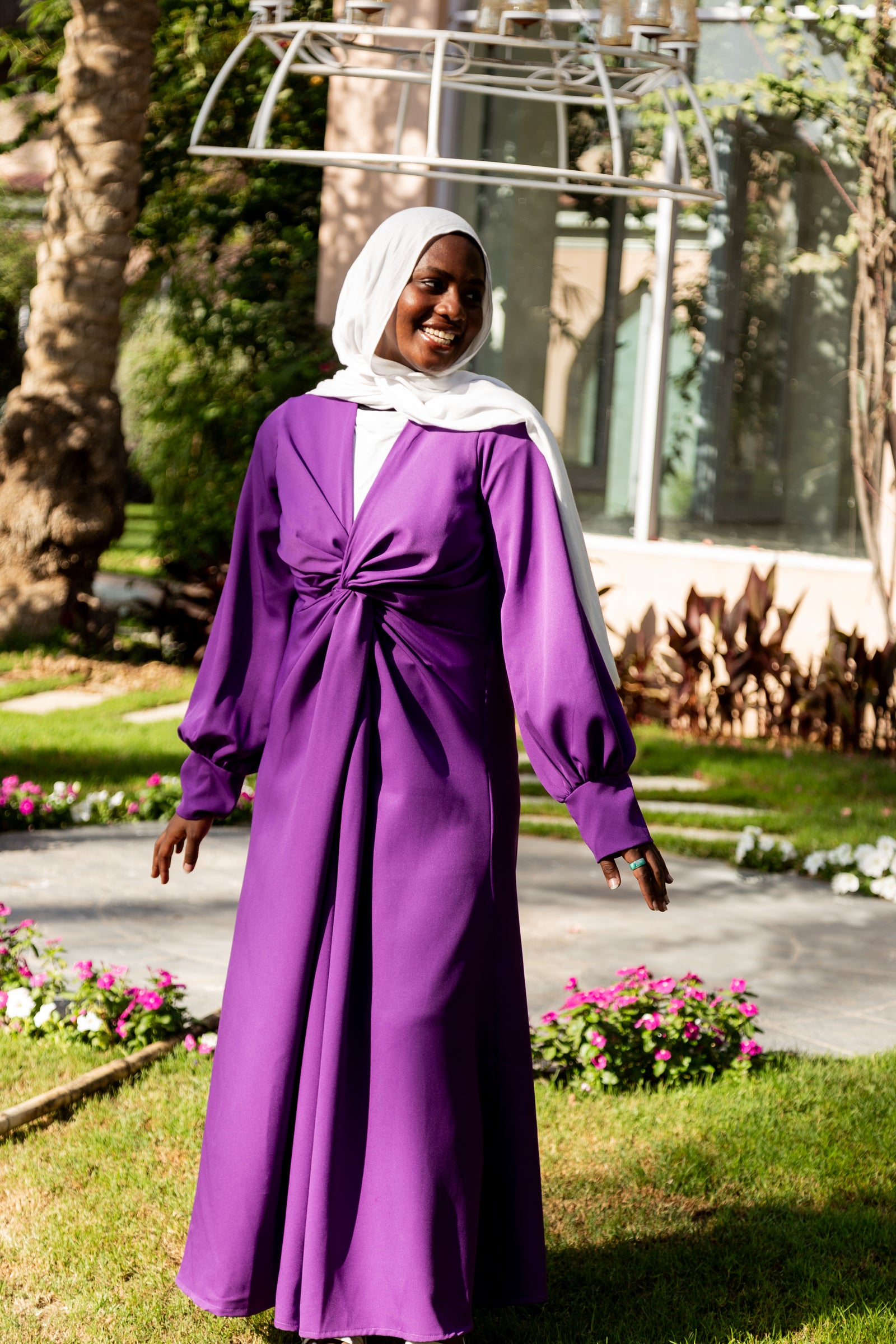 Front Twist Maxi Dress - Purple