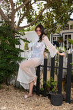 White Tulle Ruched Dress