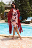 Maroon Tulle Kimono