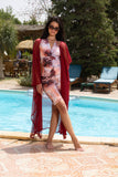 Maroon Tulle Kimono