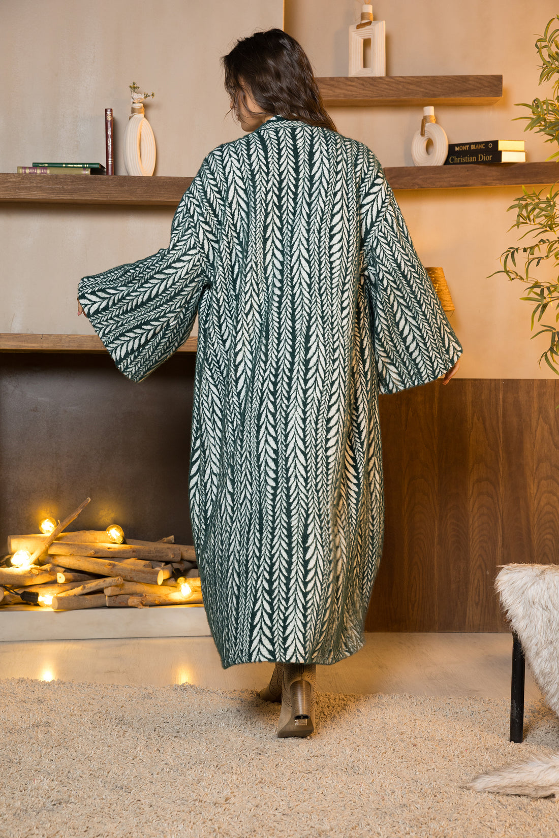 Evergreen Wool Kimono