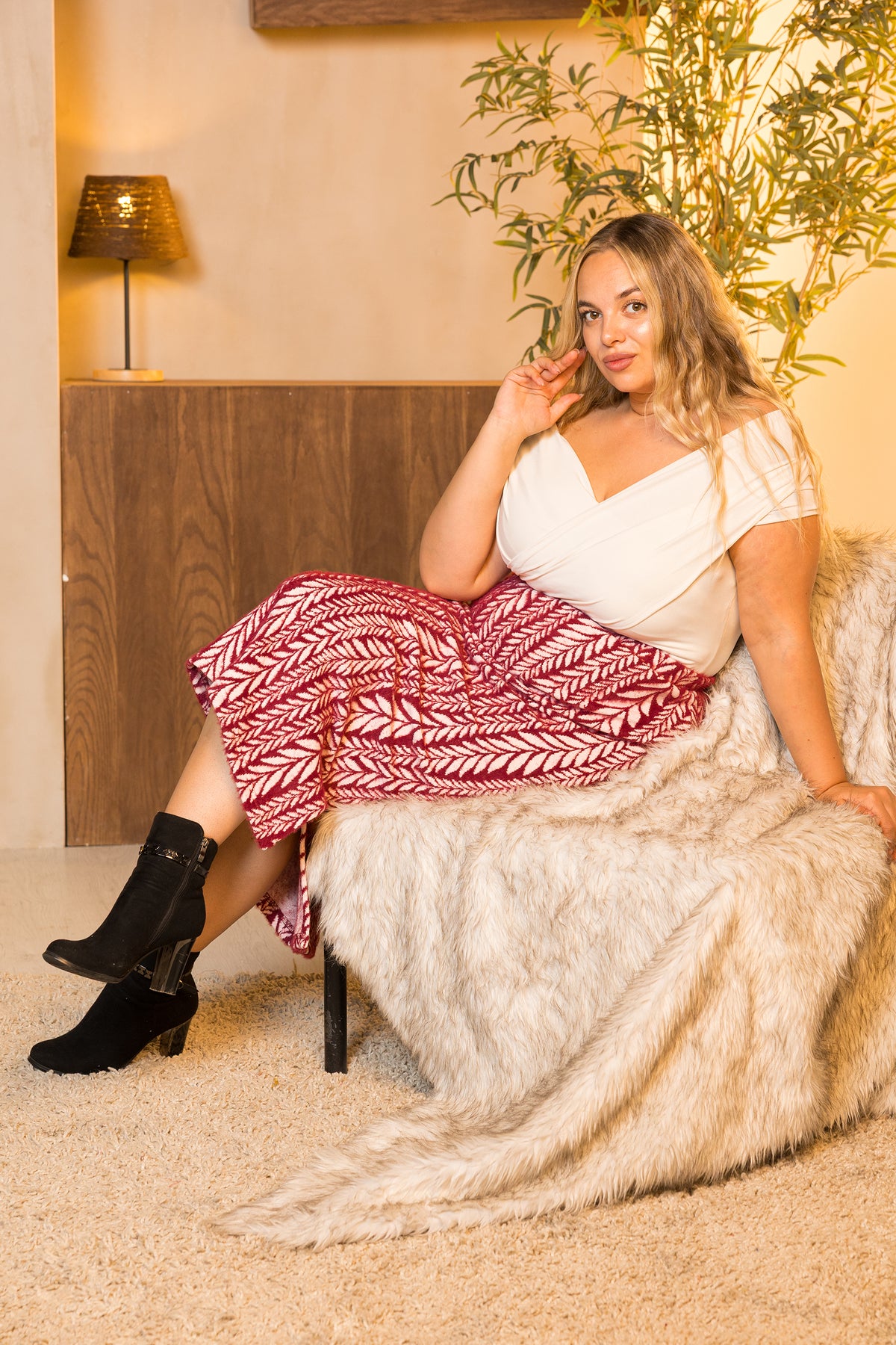 Burgundy Bloom Skirt