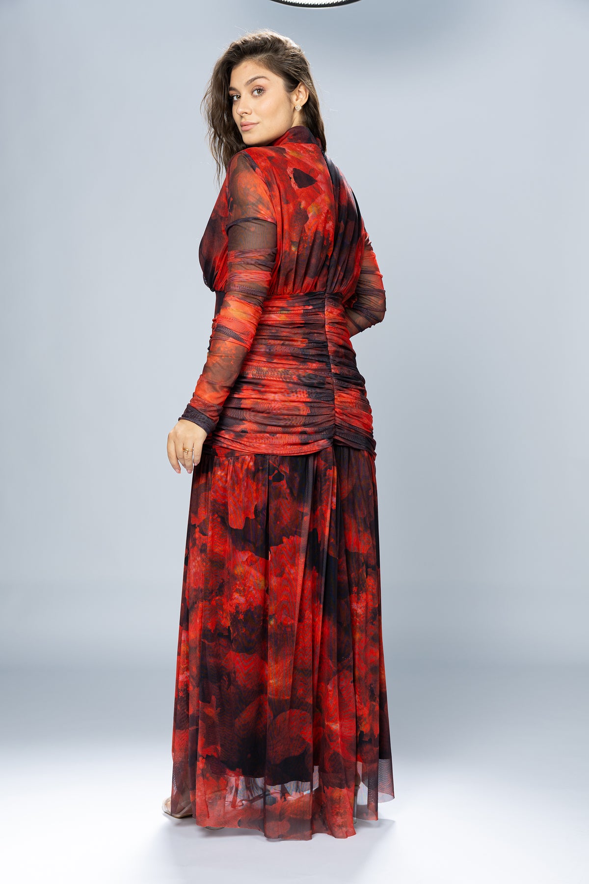 Bloom Ruched Tulle Maxi Dress