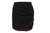 Red Leo Ruched Skirt