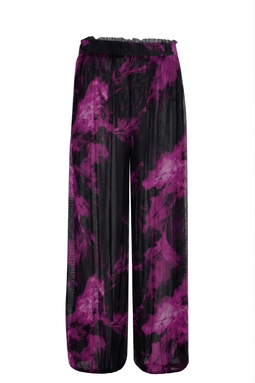 Magenta Storm Tulle Pants Cover Up