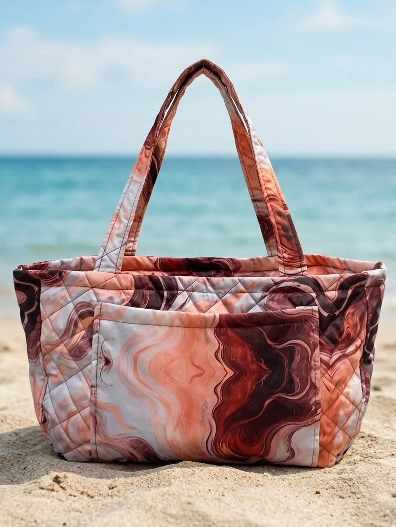 Velvet Marble Beach Bag