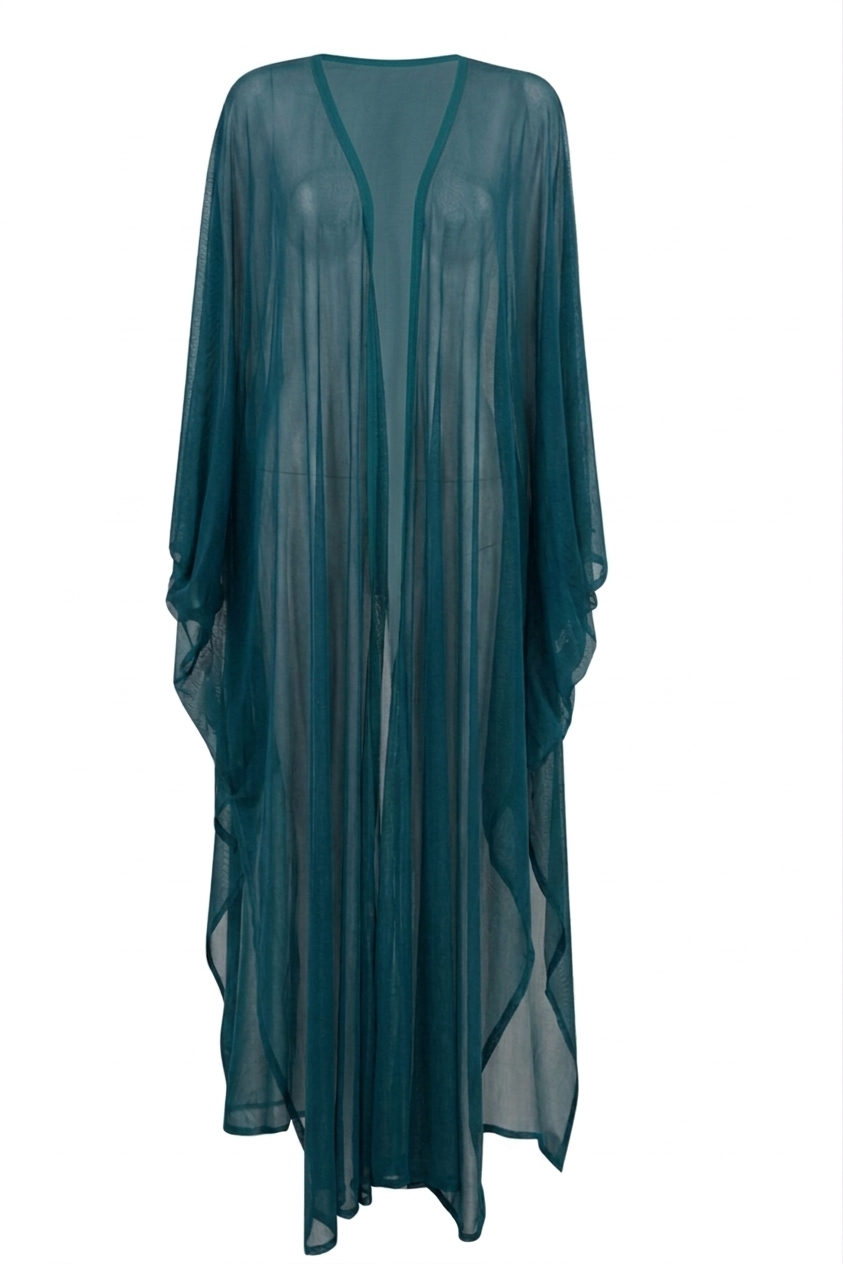 Teal Tulle Kimono