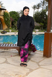 Black Ruched Swim Top